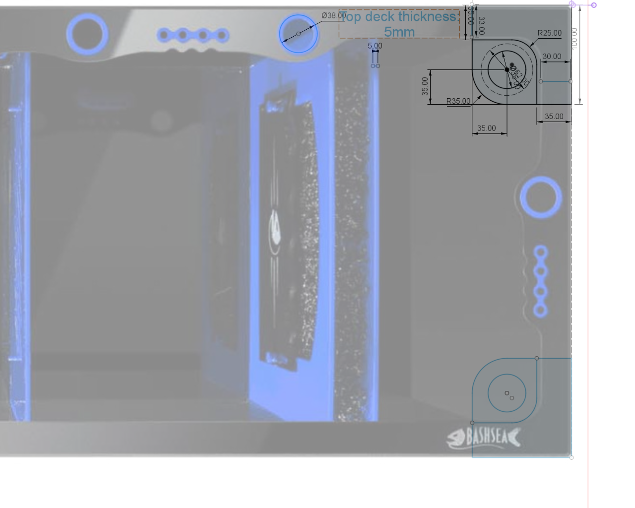 Bulkhead Mount for BashSea Pro Series sumps.